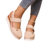Damen Wedge-Sandaletten mit elastischem Riemendesign und komfortabler Plateausohle R&B
