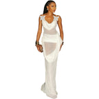 Damen Elegantes und luftiges Maxikleid mit raffinierten Trägern R&B