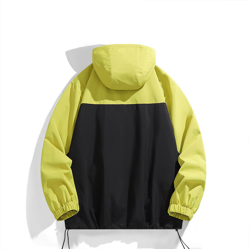 Herren winddichte Funktionsjacke mit stylischem Farbkontrast und praktischen Taschen R&B
