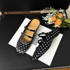 Damen Elegante Ballerinas mit dekorativen Schnallen und gepunktetem Design