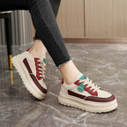 Damen modische Plateau Sneakers mit robusten Kontrasteinsätzen und komfortabler Dämpfung R&B