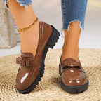 Damen elegante Loafers mit modischem Schleifen-Design