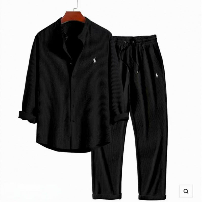 Damen Schlafanzugset mit elegantem Hemd und bequemen Hosen R&B
