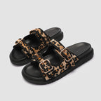 Damen Chunky Sandalen mit tierischem Muster und komfortablem Riemendesign R&B