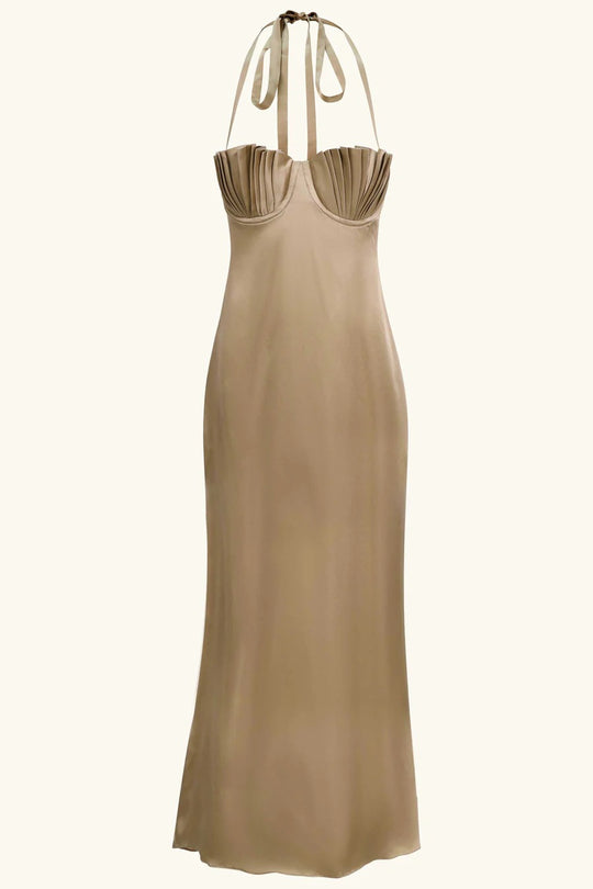 Damen Abendkleid mit tailliertem Oberteil und raffinierten Falten R&B