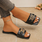 Damen Modische Riemensandalen mit Glitzer-Applikation