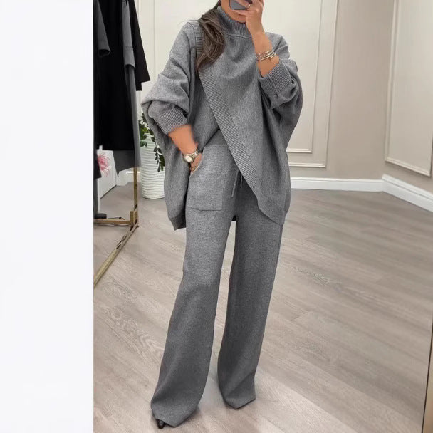 Damen Lässiger Strickanzug mit weitem Schnitt R&B