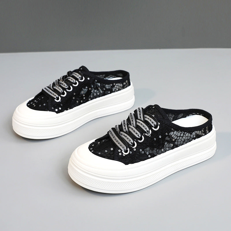 Damen Modische Slip-On Sneaker mit Glitzerakzenten R&B