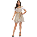 Damen nan traditionelles Dirndlkleid mit Spitzenapplikation und Satinband Schürze R&B