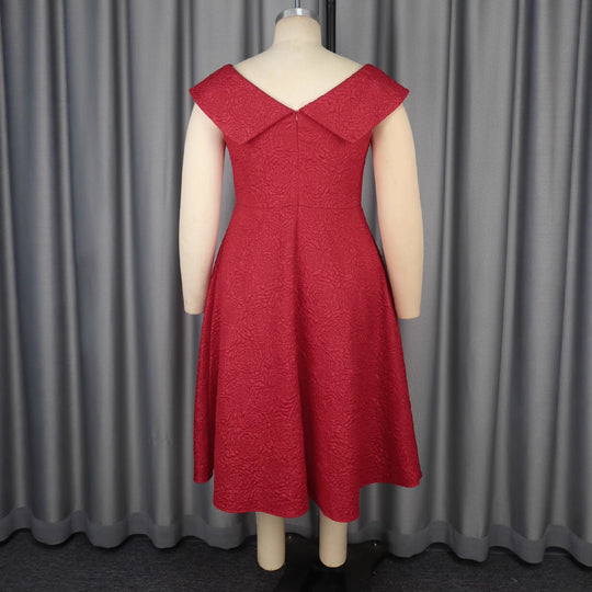 Damen A-Linien Abendkleid mit dekorativem Off-Shoulder-Ausschnitt R&B