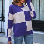 R&B | Karierter Strickpullover