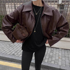 Damen cropped jacke mit robustem Kragen und praktischen Taschen R&B