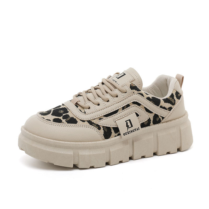Damen Chunky Sneakers mit lässigem Leoparden-Design und komfortabler Dämpfung R&B