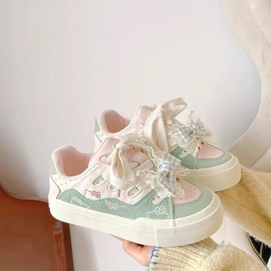 Damen Verspielte Sneakers mit dekorativem Schleifen-Design Heidi Mode