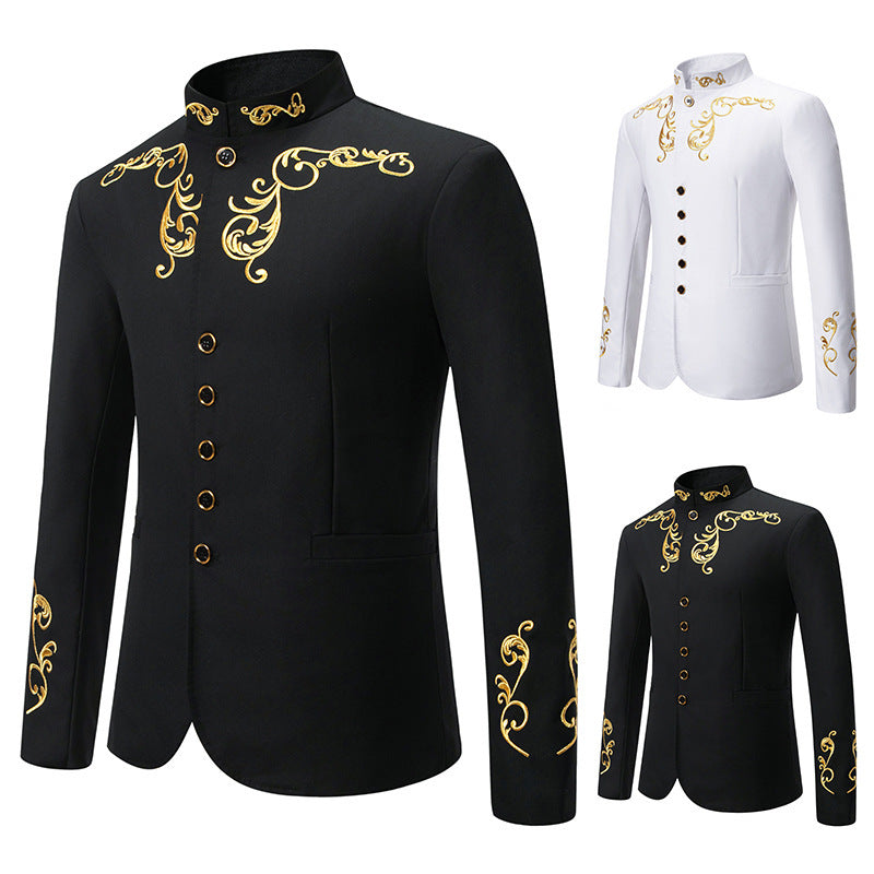 Herren modischer Blazer mit hochwertiger Stickerei R&B