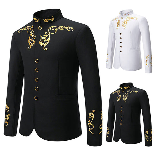 Herren modischer Blazer mit hochwertiger Stickerei R&B