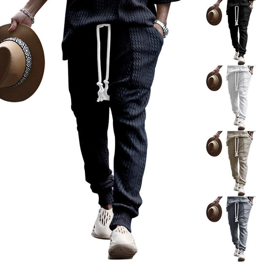 Herren gestricktes Freizeit-set mit elastischem Bund und lässigem Design R&B