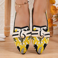 Damen elegante Ballerinas mit modischem Knotendesign und floralem Muster R&B