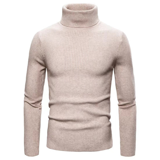 Herren modischer Rollkragenpullover mit feiner Rippstruktur R&B