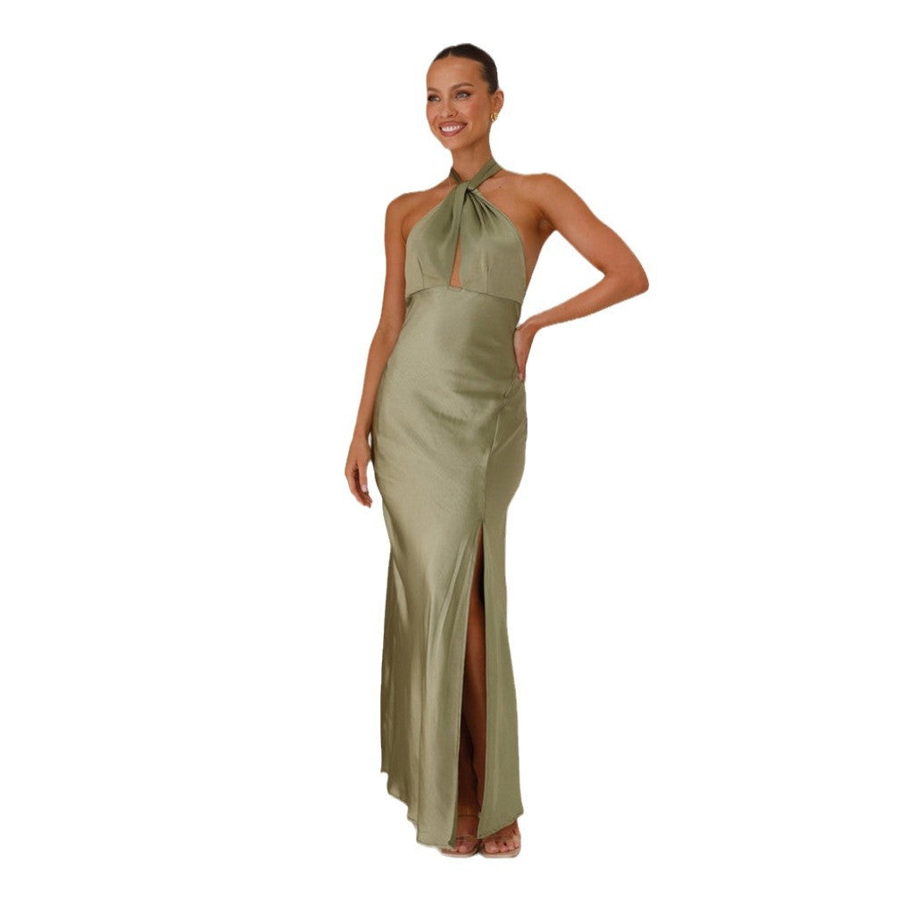 Damen Langkleid mit elegantem Wickeldesign und schickem Schlitz R&B