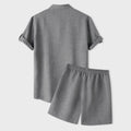 Damen Kurzarm Pyjama-Set aus atmungsaktivem Stoff mit elastischem Bund