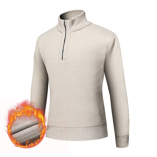 Herren kuscheliger Rollkragenpullover mit Reißverschluss R&B