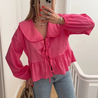 Damen Bluse mit Rüschendetails und tailliertem Schnitt R&B