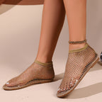 Damen modische Netz-Slippers mit funkelnden Strassapplikationen R&B