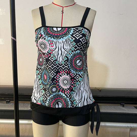 Damen Komfortabler Tankini mit verspieltem Muster R&B