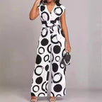 Damen modischer Jumpsuit mit elegantem V-Ausschnitt und weitem Bein