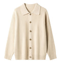 Damen Gemusterte Strickjacke mit Kragen und Knopfleiste R&B