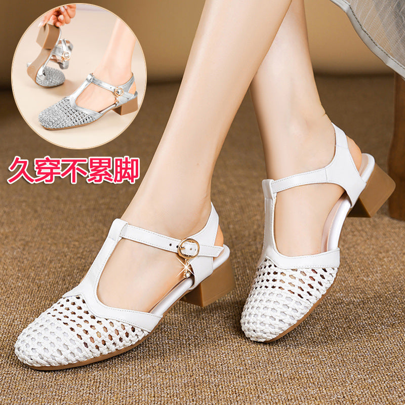 Damen Slingpumps mit eleganter Netzstruktur und modischem Riemen