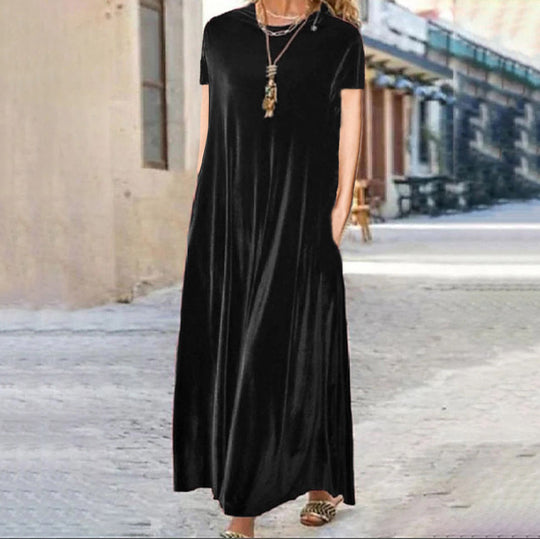 Damen Maxikleid mit elegantem Schnitt und Taschen R&B