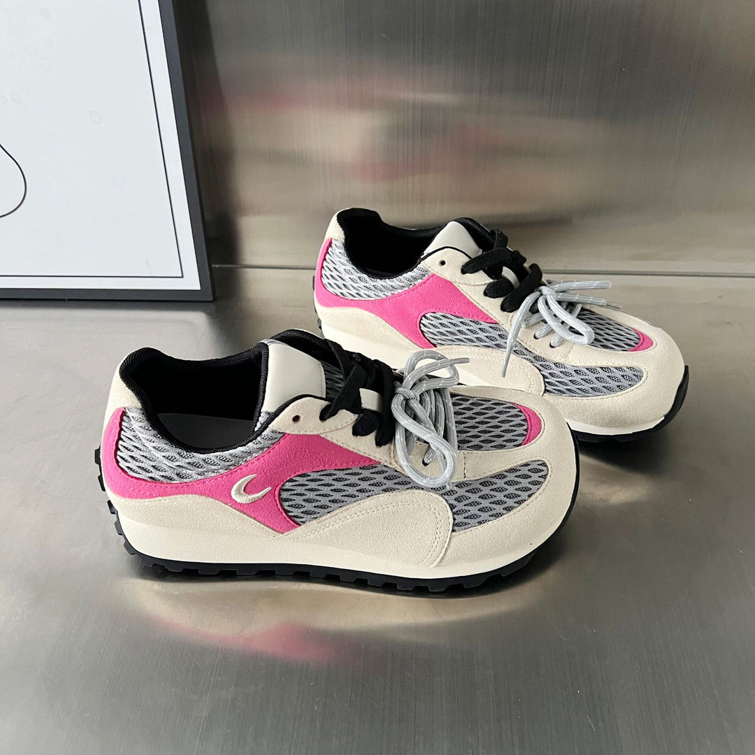 Damen Sportliche Schnürschuhe mit atmungsaktivem Mesh-Obermaterial und rutschfester Sohle R&B