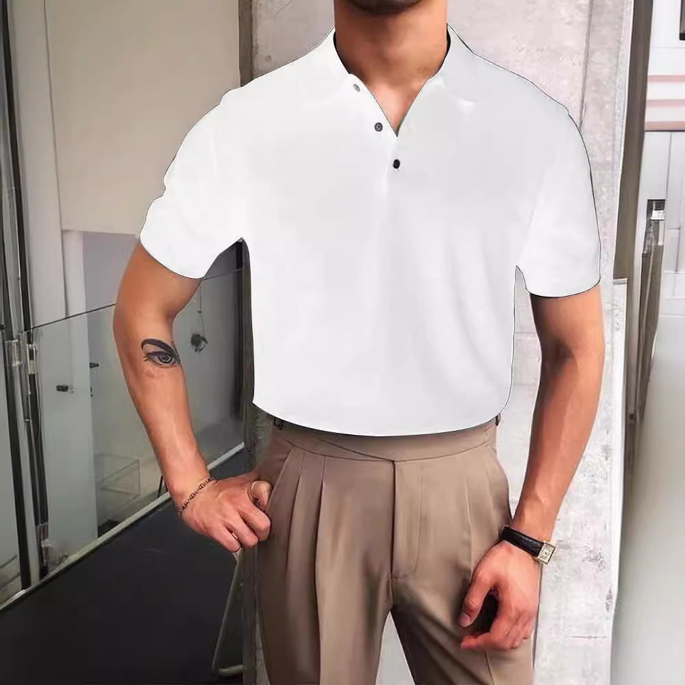 Herren nan Premium-Feinstrick-Poloshirt mit offenem Hemdkragen und dezenter Knopfleiste R&B