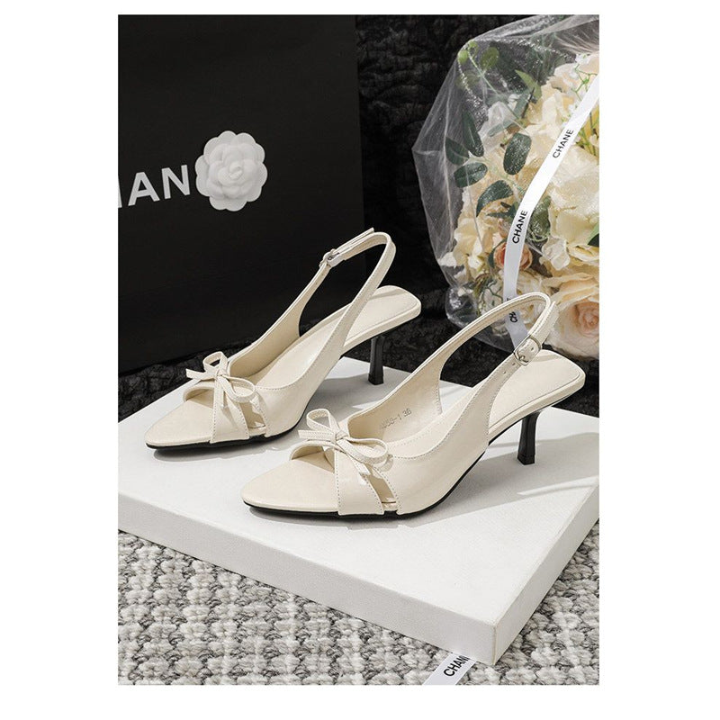 Damen Slingback Sandalen mit eleganter Schleifenverzierung R&B