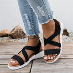 Damen Crossover-Sandalen mit rutschfester Sohle und anatomischem Fußbett R&B
