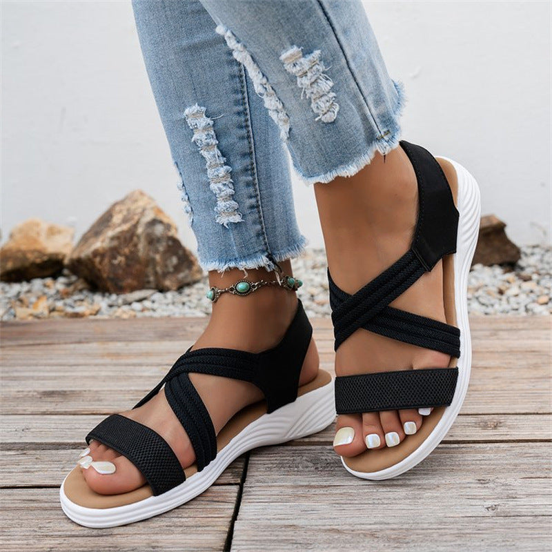 Damen Crossover-Sandalen mit rutschfester Sohle und anatomischem Fußbett R&B