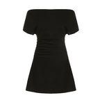 Damen Elegantes Kleid mit asymmetrischem Ausschnitt und Raffung R&B