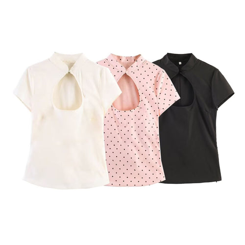 Damen Bluse mit innovativem Ausschnitt und elegantem Kragen R&B