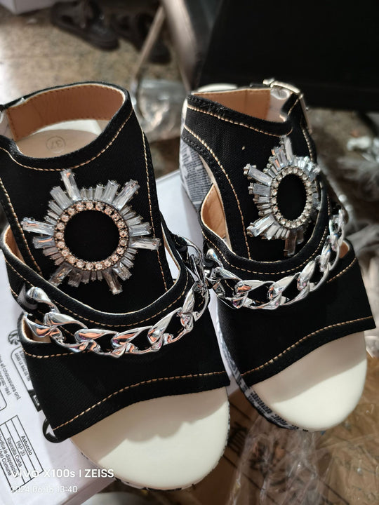 Damen Wedge-Sandalen mit eleganten Verzierungen R&B