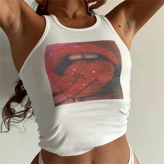 Damen Tanktop mit auffälligem grafischen Druck R&B