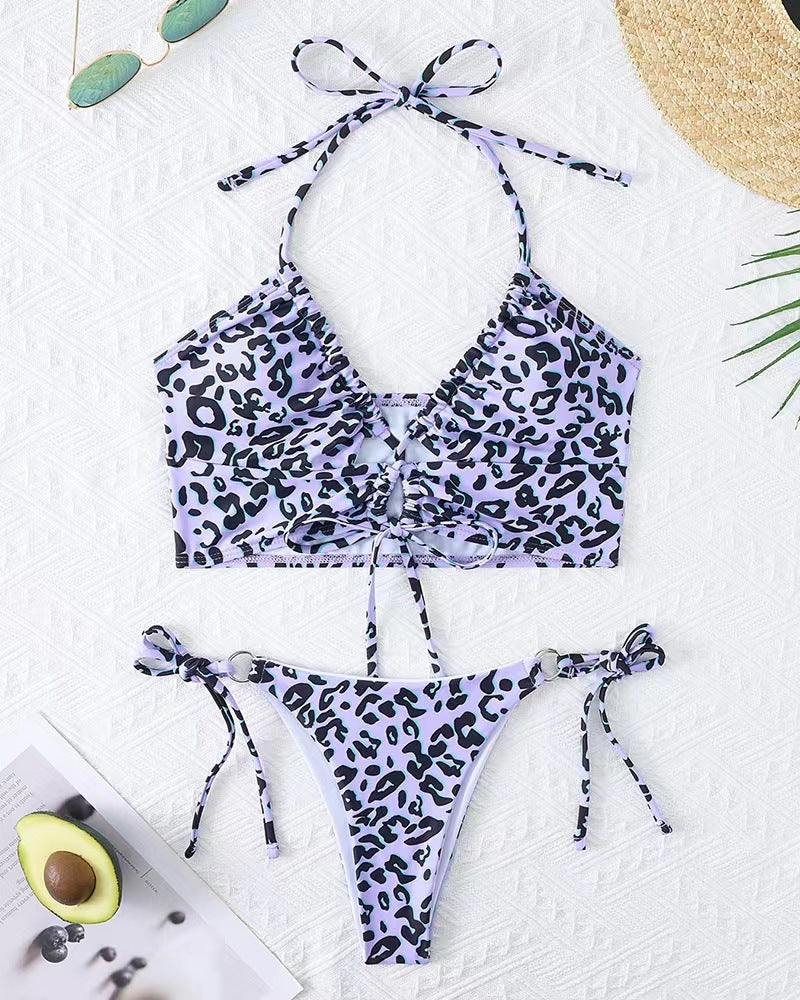 Damen Bikini-Set mit aufregendem Leopardenmuster und verstellbaren Trägern R&B