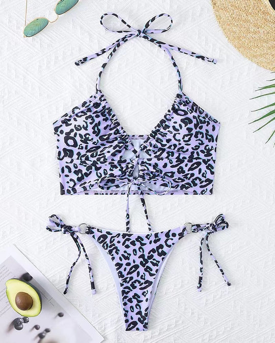 Damen Bikini-Set mit aufregendem Leopardenmuster und verstellbaren Trägern R&B