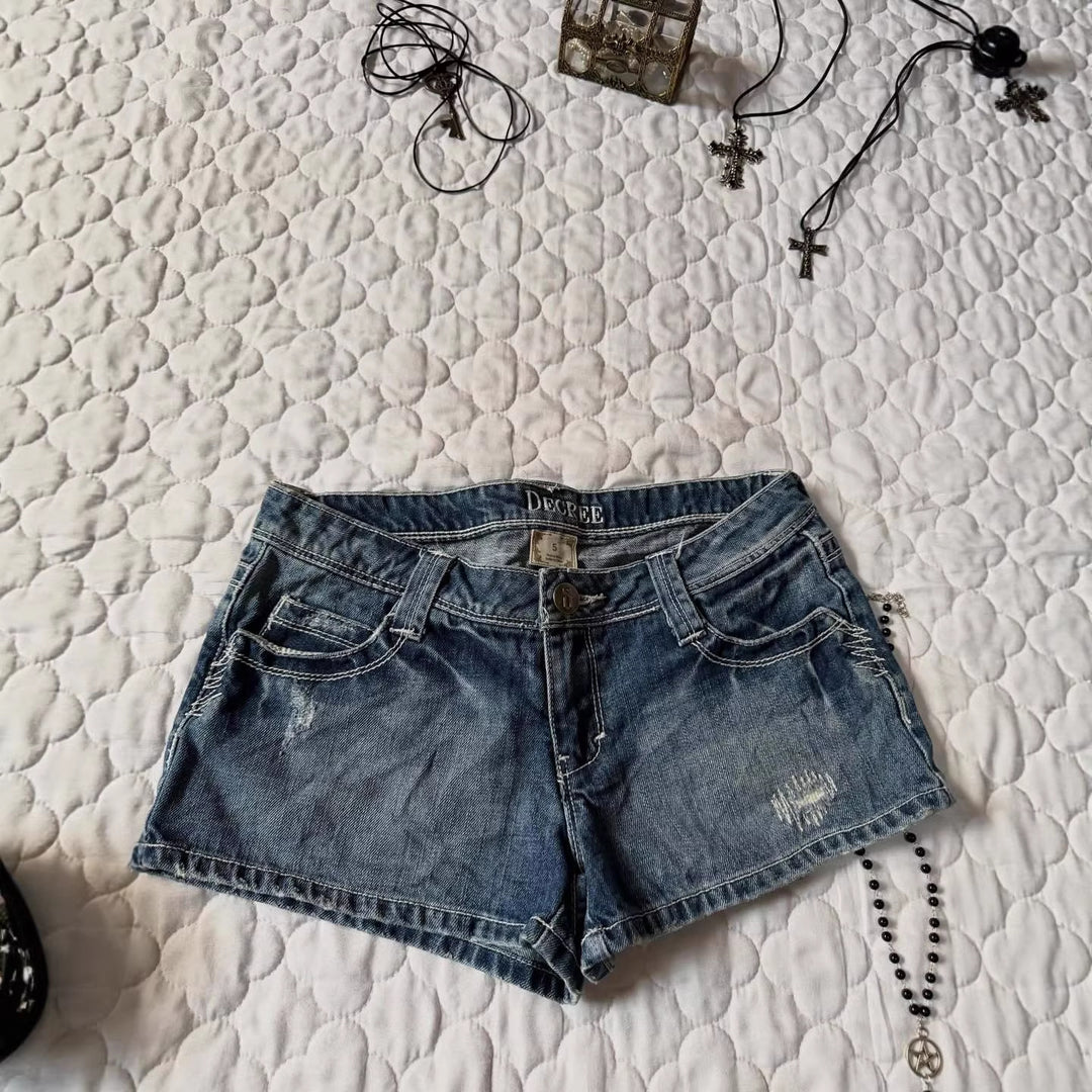 Damen Denim-Shorts mit distressed Details R&B