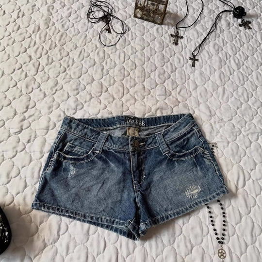 Damen Denim-Shorts mit distressed Details R&B