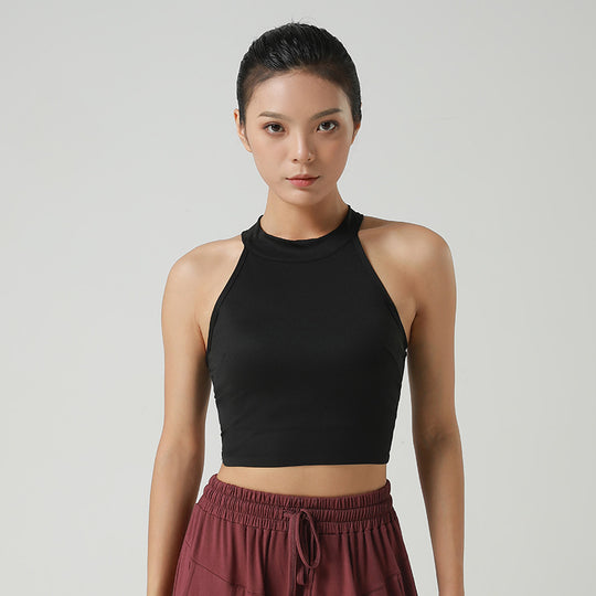 Damen Sportliches Crop-Top mit hohem Kragen und atmungsaktiven Eigenschaften R&B
