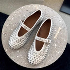 Damen Ballerinas mit funkelnden Strassverzierungen R&B