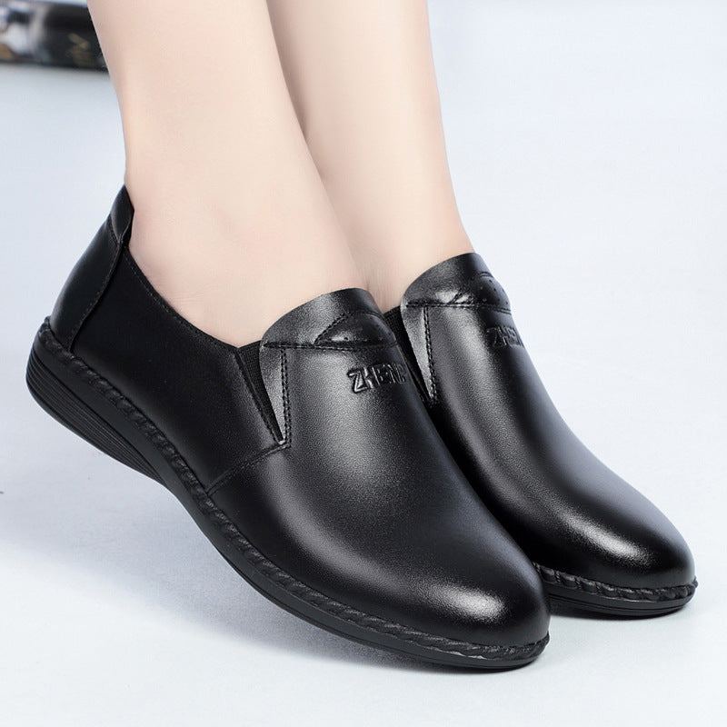 Damen Slipper aus hochwertigem Leder mit elastischem Einstieg und rutschfester Sohle R&B