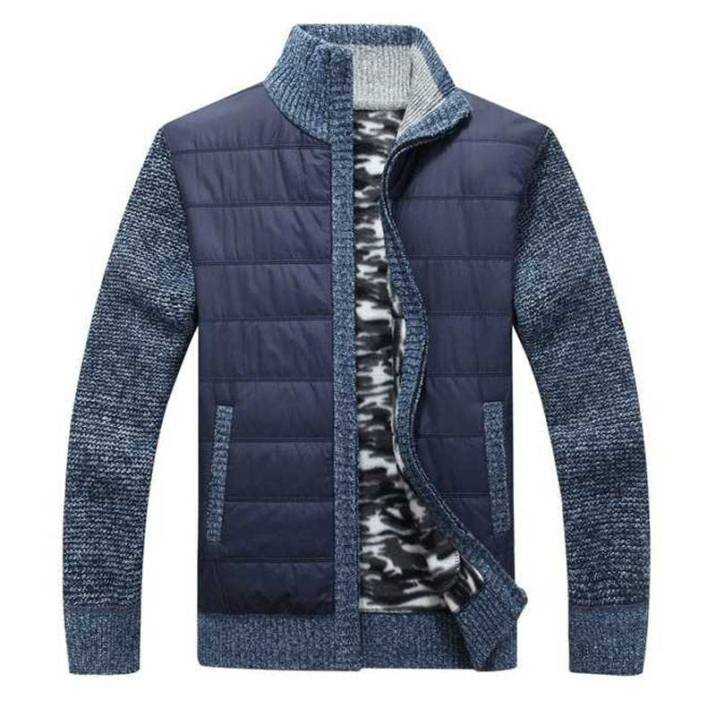 Herren moderne Steppjacke mit Strickärmeln R&B